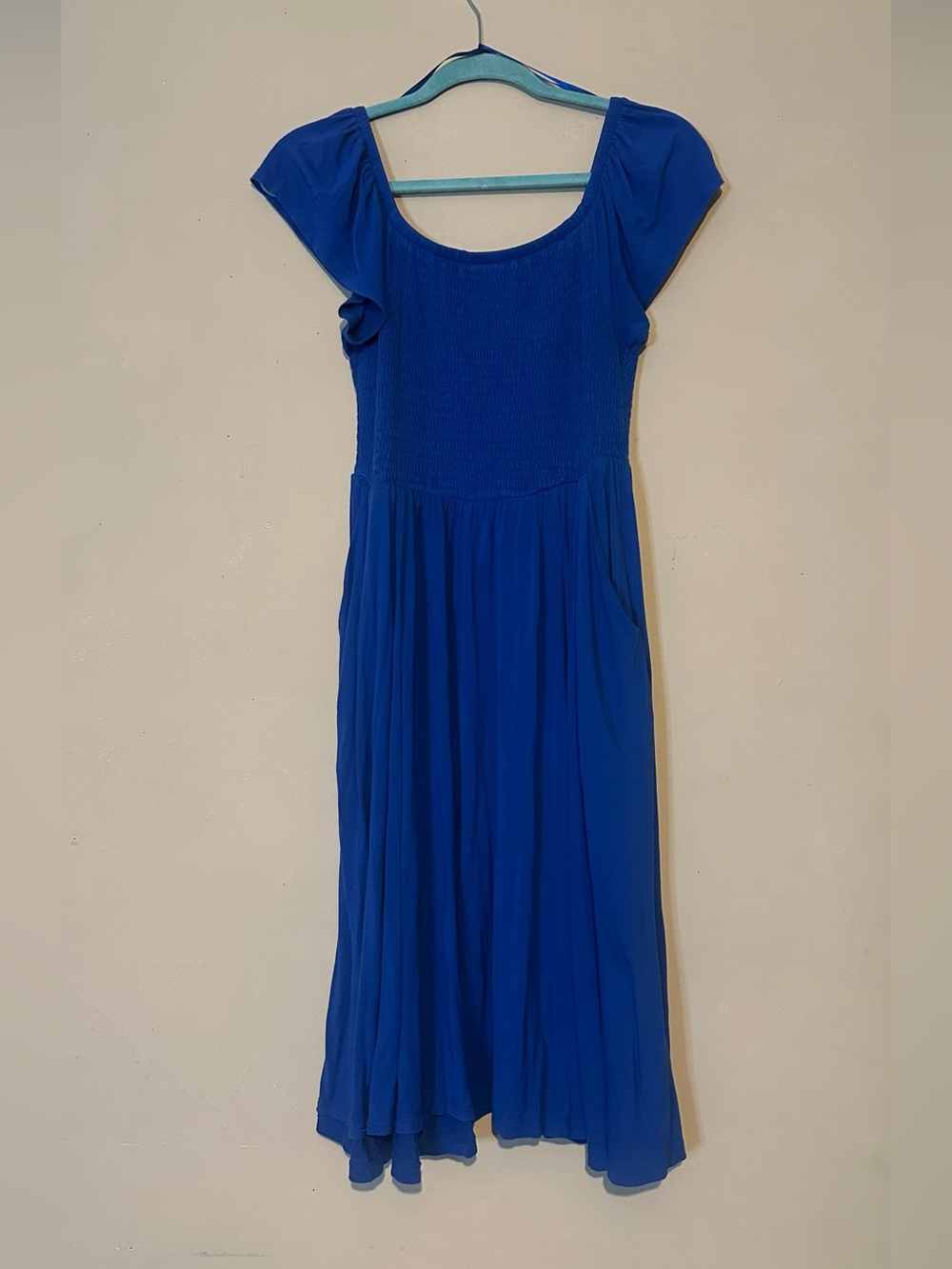 Royal Blue dress with pockets — Smocked Bodice- Super soft knit torrid - Picture 4 of 9